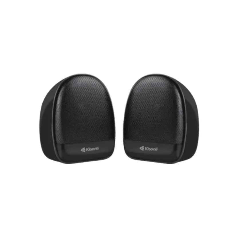 Kisonli KS-08 Stereo Mini Speaker – Crystal Clear Sound for PC, Desktop & Multimedia Devices ( Pre-owned )